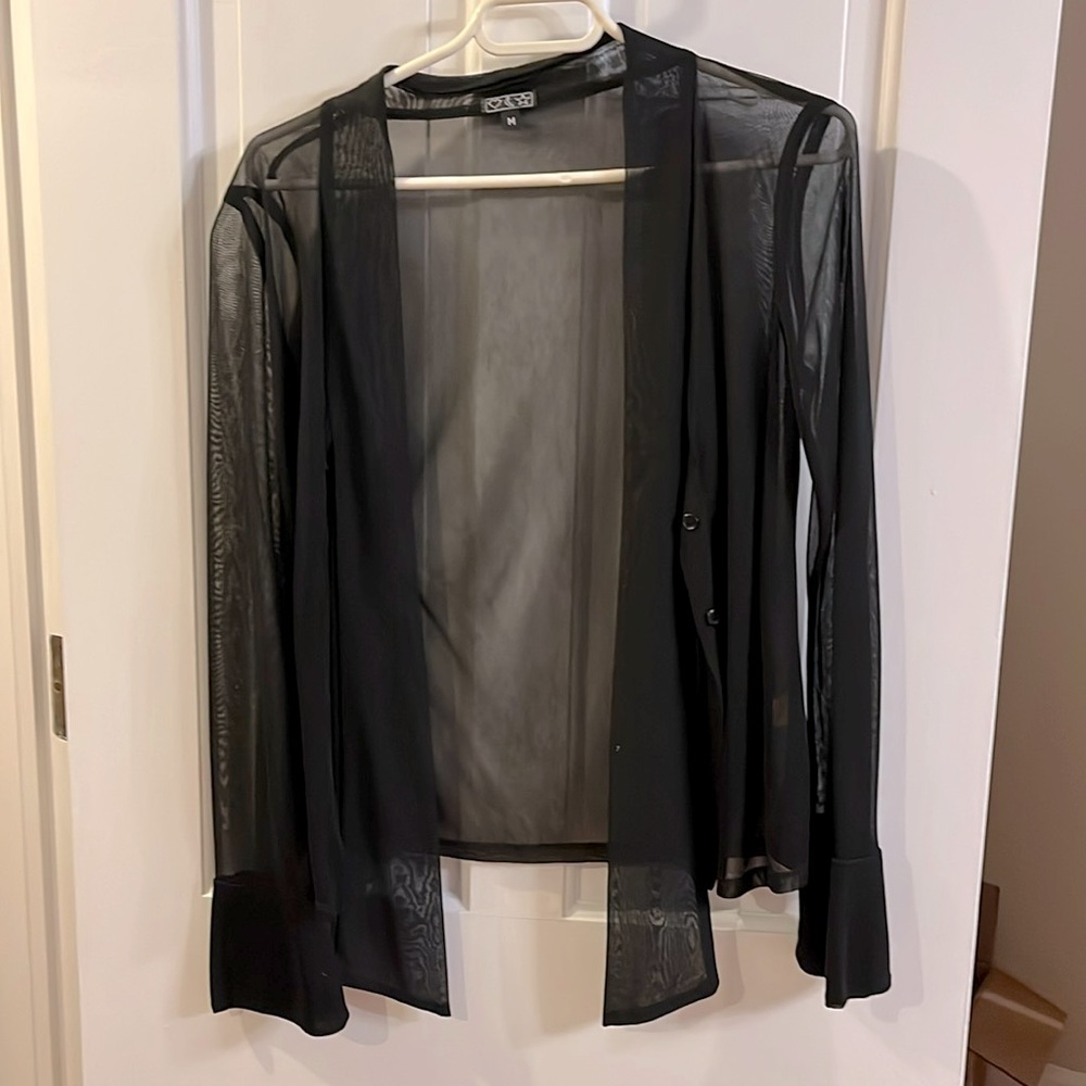 Sheer black long sleeve jacket
